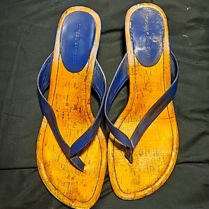 Cobalt blue slide sandals